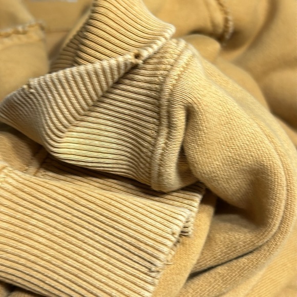 Aerie oversized fray distressed hi -lo grunge sweatshirt ,caramel color,women M - Picture 14 of 15